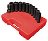11pc. SAE & Metric Extra Thin Wall Deep Impact Socket Set 1/2" Drive - image 1
