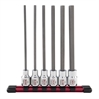 6 Piece 3/8 in. Drive Chrome Long Hex Bit Socket Rail - SAE - image 1
