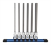 6 Piece 3/8 in. Drive Chrome Long Hex Bit Socket Rail - Metric - image 1