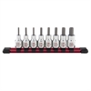 8 Piece 3/8 in. Drive Chrome Hex Bit Socket Rail - SAE - image 1