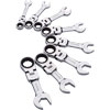 8pc. SAE Stubby Flex Head Combination Ratcheting Wrench Set - image 1