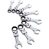 8pc. Metric Stubby Flex Head Combination Ratcheting Wrench Set - image 1
