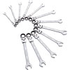 12pc. Metric V-Groove Flex Head Combination Ratcheting Wrench Set - image 1