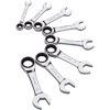8pc. SAE Stubby Combination Ratcheting Wrench Set - image 1