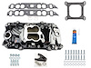 2161-BP Performer 2-O Intake Manifold Kit for 1965-1990 Big Block Chevy Engines w/Oval Port Heads [Black Plasma Finish] - image 1