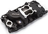 2163 Performer 2-O Intake Manifold for 1965-1990 Big Block Chevy Engines w/Oval Port Heads [Black Powder-Coat] - image 2