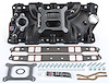 Performer EPS Black Intake Manifold for Small Block Chevy with Installation Kit - image 1