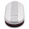 Small Oval Cast Aluminum Air Cleaner Single 4-barrel Carburetor with Satin Finish - image 3