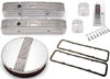 Classic Finned Valve Covers and Air Filter Kit for 1959-1986 Small Block Chevy 262-400 with Polished Finish - image 1