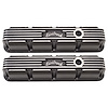 Classic Finned Valve Covers for Small Block Chrysler Magnum 5.2/5.9L with Black Powder Coated Finish - image 1