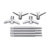 2-Piece Wing Bolts with T-Top, Length of 3-3/4"