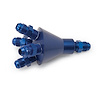 Billet Aluminum Nitrous Block Fitting Anodized Blue with One-Inlet and Four-Outlets - image 1