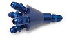 Billet Aluminum Nitrous Block Fitting Anodized Blue with One-Inlet and Four-Outlets - image 2