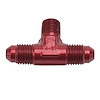 Flare to Pipe T Fitting -4AN  -4AN - 1/8" NPT, Anodized Red - image 1