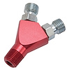 Flare Jet Adapter Y Fitting 1/8" NPT, Anodized Red - image 1