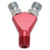 Flare Jet Adapter Y Fitting 1/8" NPT, Anodized Red - image 2