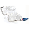 Thunder Series AVS Carburetor Chrome Dual Fuel Feed Line with Blue 6AN Fuel Filter - image 1