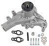 88110 Aluminum Water Pump for 1955-1965 Small-Block Chevy/90-Deg V6, Long [Satin Finish]