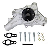 88810 Aluminum Water Pump for Small Block Chevy, Long, Reverse Rotation [Satin] - image 1