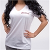 Women's White V-Neck Tee Medium - image 1
