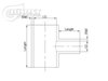 3279906325 Silicone T-Piece Adapter, 63.5 mm (2-1/2 in.) I.D. / 25 mm (1 in.) Branch I.D.  [Blue] - image 3