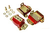 Polyurethane Engine & Transmission Mount Set, Red, Zinc-plated Hardware
