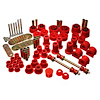 Hyper-Flex System; Red; Incl. Front Control Arm Bushing; Front Sway Bar Bushing; Rear Leaf Spring Bu - image 1