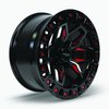 082929 Off-Road Series Zion Wheel [Size: 17" x 9"] Black Milled Red Finish - image 3
