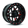 082931 Off-Road Series Zion Wheel [Size: 18" x 9"] Black Milled Red Finish - image 1