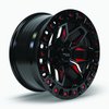 082931 Off-Road Series Zion Wheel [Size: 18" x 9"] Black Milled Red Finish - image 3