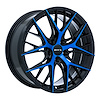 083054 RTX-Series Valkyrie Wheel [Size: 18" x 8"] Gloss Black Machined Blue Finish