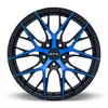 083054 RTX-Series Valkyrie Wheel [Size: 18" x 8"] Gloss Black Machined Blue Finish - image 2