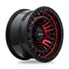 083093 Off-Road Series Moab Wheel [Size: 17" x 9"] Gloss Black Machined Red Lip Finish - image 3