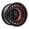 083094 Off-Road Series Moab Wheel [Size: 18" x 9"] Gloss Black Machined Red Lip Finish - image 1