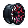 083103 Off-Road Series Goliath Wheel [Size: 17" x 9"] Gloss Black Machined Red Spokes Finish - image 3