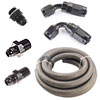 Street Demon Black Ano-Tuff Fuel Line Kit Includes: -6AN Male to 9/16"-24 Male Carb Inlet Fitting - image 1