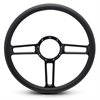 15 in. Racer Steering Wheel - Black Anodlzed Spokes, Black Grip - image 1