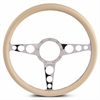 15 in. Racer Steering Wheel - Clear Coat Spokes, Tan Grip - image 1