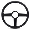 15 in. SS Logo Steering Wheel - Matte Black Spokes, Black Grip - image 1