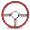 15 in. SS Logo Steering Wheel - Polished Spokes, Red Grip - image 1