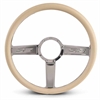 15 in. SS Logo Steering Wheel - Clear Coat Spokes, Tan Grip - image 1