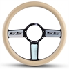 15 in. SS Logo Steering Wheel - Black Spokes with Machined Highlights, Tan Grip - image 1