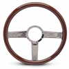 15 in. SS Logo Steering Wheel - Polished Spokes, Woodgrain Grip - image 1