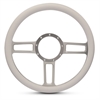 15 in. Launch Steering Wheel - Clear Anodized Spokes, White Grip - image 1