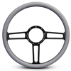 15 in. Launch Steering Wheel - Black Anodized Spokes, Grey Grip - image 1