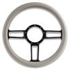 15 in. Launch Steering Wheel - Black Spokes with Machined Highlights, Grey Grip - image 1