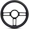 15 in. Launch Steering Wheel - Black Spokes w/Machined Highlights, Black Grip - image 1