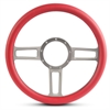 15 in. Launch Steering Wheel - Clear Anodized Spokes, Red Grip - image 1