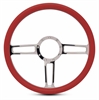 15 in. Launch Steering Wheel -  Polished Spokes, Red Grip - image 1