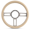 15 in. Launch Steering Wheel -  Clear Anodized Spokes, Tan Grip - image 1